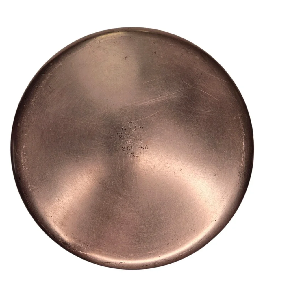 Revere Ware 8 Qt Stock Pot Copper Bottom w/Lid 86 Rome NY USA Stainless Steel